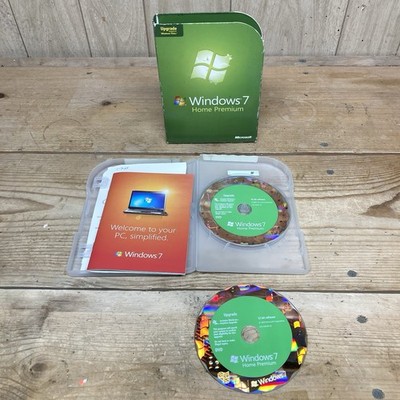 Microsoft Windows 7 Home Premium Upgrade 32 Bit & 64 Bit DVDs Complete w/ Key