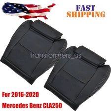 For 2016-2020 Mercedes Benz CLA250 Driver & Passenger Bottom Black Seat Cover