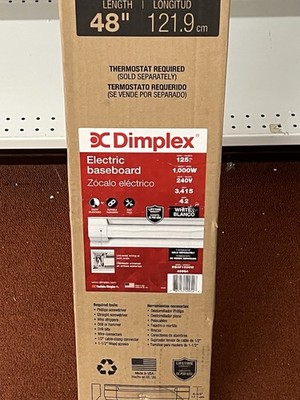 Dimplex Electric Baseboard Heater 48  1000W, 240V-White (DB4F1000W)-NEW Open Box