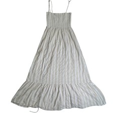 Boohoo Smocked Striped Sundress Maxi Cotton Women’s 6 Tiered Coastal Cottagecore