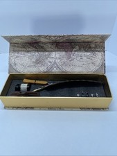The Writing Collection Feather Quill Dip Pen  Ink Calligraphy Set 6 Tips
