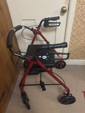 Drive Red Lightweight Rollator Medical Mobility Walking Aid With Seat 