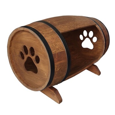 CREATIVE COOPER Hundehütte, Hundehaus aus Holz in Fassform für kleine Hunde