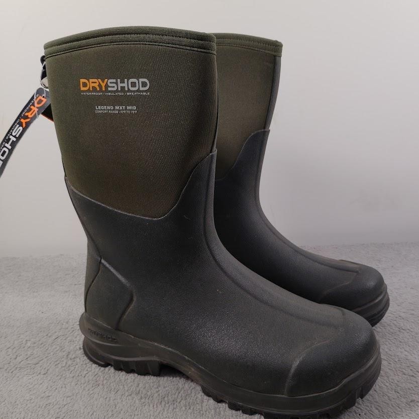 Dryshod Legend MXT Mid Boots Mens Size 11 Green Black Waterproof Insulated