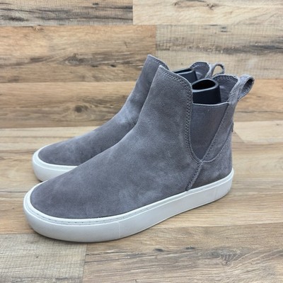 UGG Size 8 Women Mauna Gray Suede Ankle Boot Platform Chelsea Pull On Booties