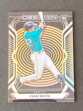 Evan White RC 2021 Panini Obsidian Etch Orange RC #ed 18/28