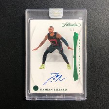 2018-19 Panini Flawless vs. Signatures Damian Lillard Green Auto 5/5 ≈1/1
