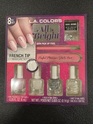 L.A. Colors All Is Bright 8 Piece French Tip Manicure Gift Set-NIB!