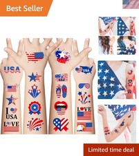Festive 90Pcs Temporary Tattoos for Independence Day Kids Adults Delight