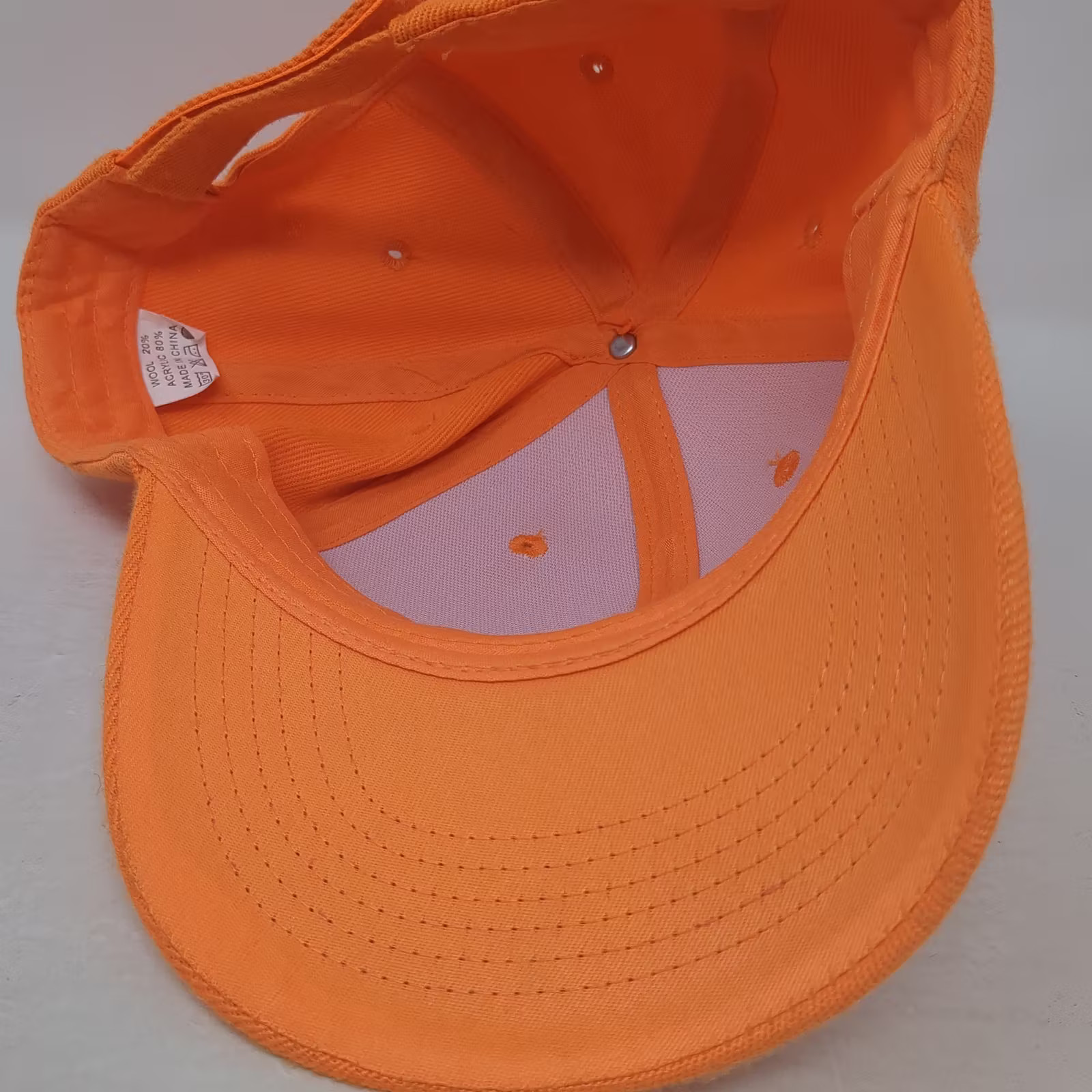 Orange Baseball Cap Hat Adjustable Strapback Plai… - image 7