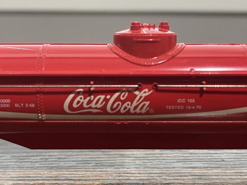Tren de carga vintage escala HO Tyco Coca Cola vagón tanque largo Coca Cola coleccionable Foto 4 de 4