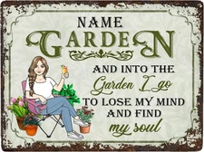 Personalized Garden Signs for Outside - Tin Metal Signs Custom Cartoon Character