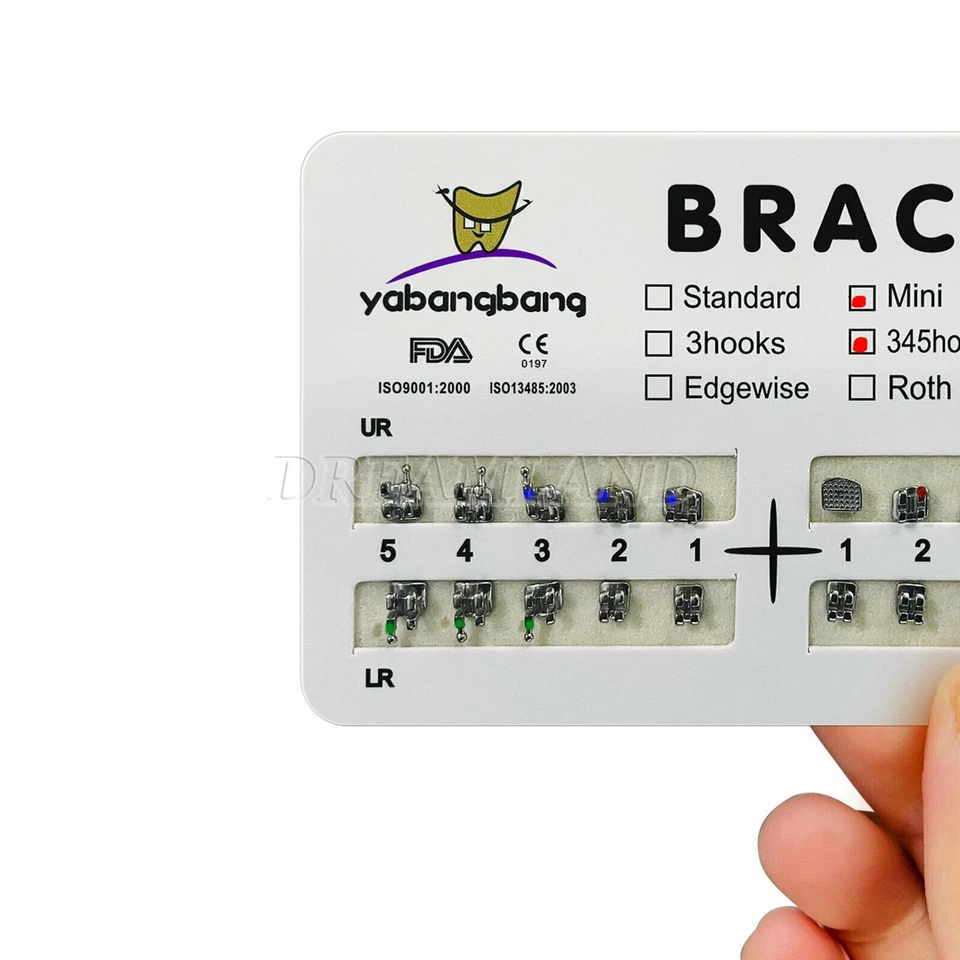 Brackets metálicos dentales mini/estándar MBT/Roth 022/018 ganchos 3/345 Foto 3 de 4