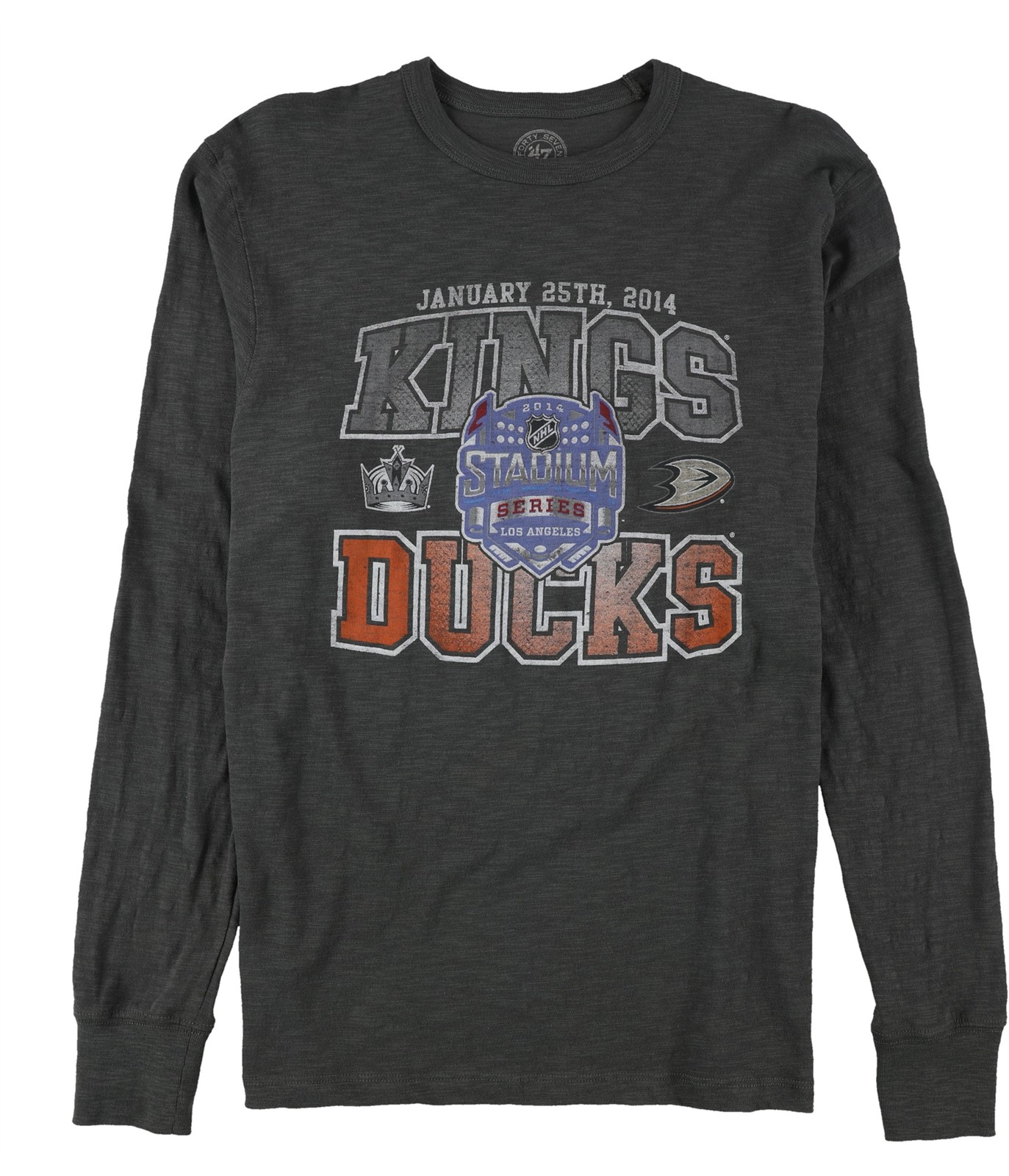 47 Брендовая мужская футболка с графическим изображением Kings vs Ducks 2014 серая маленькая 5090₽