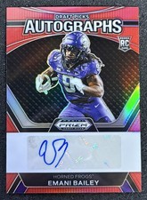 Emani Bailey 2024 Panini Prizm Draft Picks Autographs #DPA-EBY Red Prizm /199