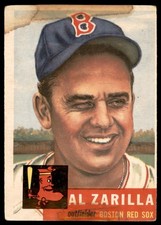 1953 Topps #181  AL ZARILLA  Boston Red Sox  VG-VGEX (Old Tape/Stain)