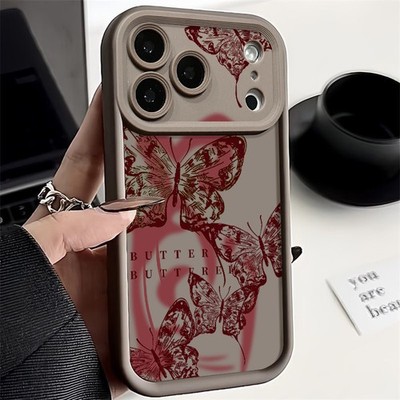 Hülle für iPhone 16 17 Pro Max 17E 15 Pro 14 13 11 Butterfly-Silikon Schutz Case