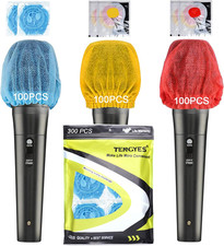 300 PCS 150 Pack Microphone Hygiene Covers Disposable Non-Woven Handheld Mic M