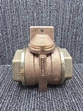 MUELLER 2" Brass Ball Valve FIP Lead Free Box Angle Valve Locking Curb Stop