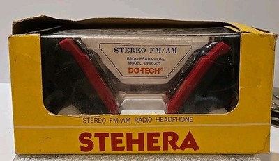 VINTAGE STEREO AM/FM RADIO HEADPHONES - DO-TECH STEHERA MODEL DHR-201 - NOS