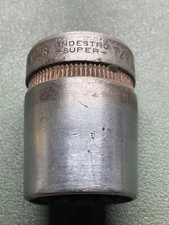 Vintage INDESTRO SUPER 1228 - 7/8'' SAE 12 Point 1/2'' Dr. Socket - MADE IN USA