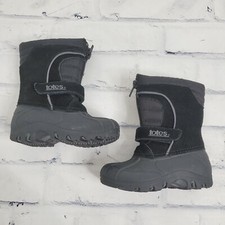 Totes Winter Boots Kids 6 Black Boys Girls Zip Hook Loop Close Unisex EUC