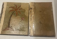 2 Large Handmade Leaf Photo Albums Scrapbook Hawaii Natural Design Banana Leaf