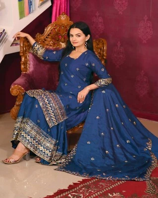 Hochzeit Kleidung Indisch Bollywood Salwar Kameez Party Pakistaner Anzug - Bild 1 von 4