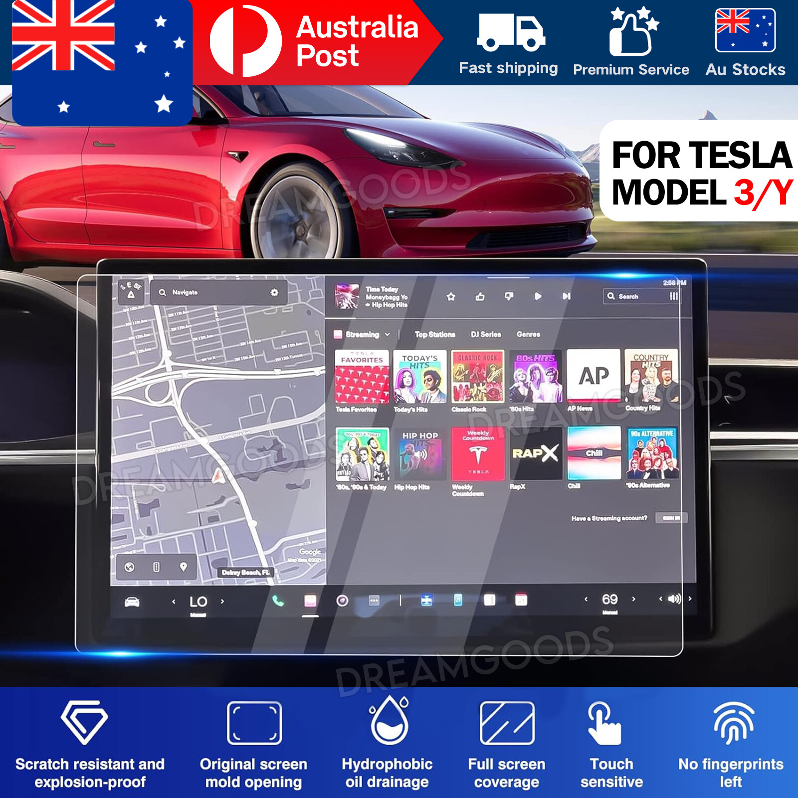 For Tesla Model 3 Y (pre-2024) Touch Screen Tempered Glass Screen Protector HD