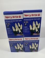 Lot of 4 Christmas Holiday 70ct LED Mini String Lights Warm White Merry Brite