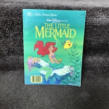 Walt Disney's The Little Mermaid Golden Book, Paperback 1989 Flounder Classic