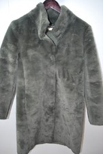 Hush Dark Green Ella Faux Fur Coat Size Uk 8