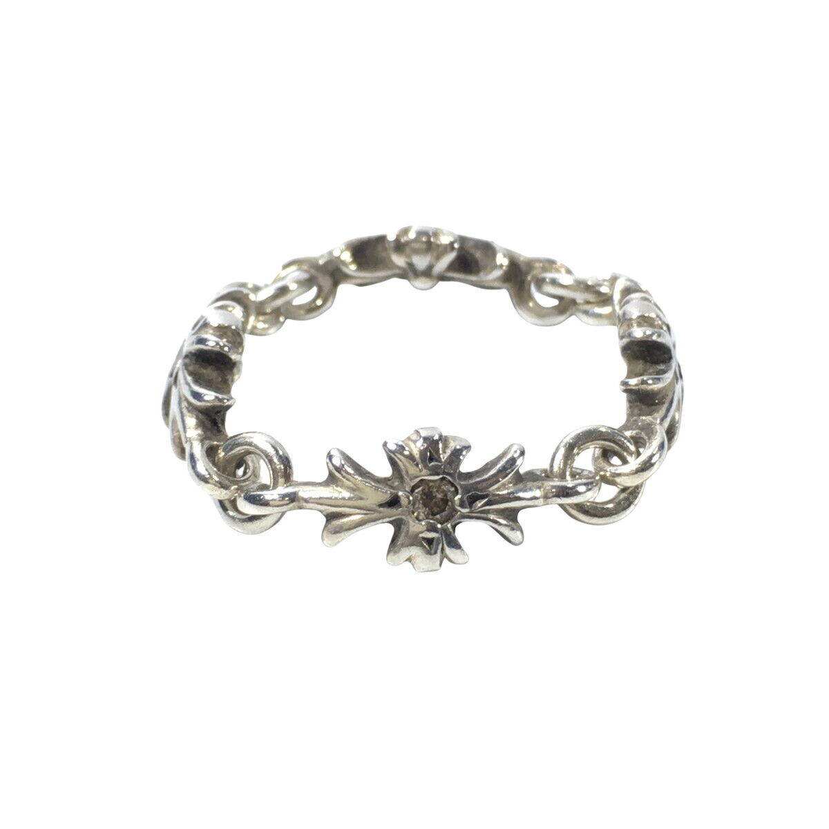 Chrome Hearts Tiny E CH Plus Ring with Diamond - TNY E CH Chrome Hearts Tiny E CH Plus Ring with Diamond - TNY E CH