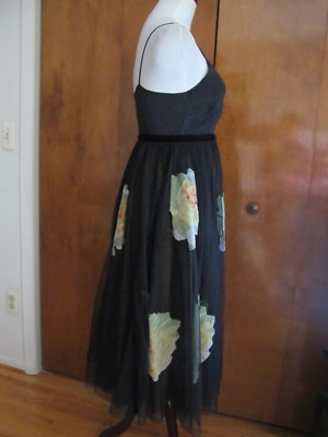 Anthropologie Moulinette Soeurs women's black evening prom graduation dress  2 | eBay