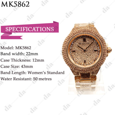 Michael Kors MK5862 Camille Glitz Rose Gold Pave Crystal