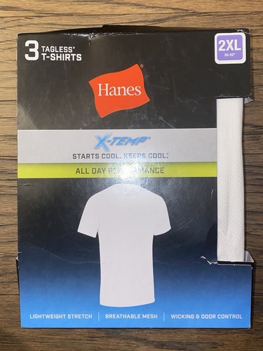 Hanes Tagless X-TEMP T-shirts - 2XL - 3 pack (Brand New) - Wicking/Odor ...