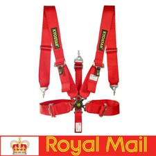 5-Point Camlock Quick Release Racing Seat Belt Harness Sabelt Car Red UK