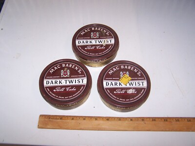 3 Vintage MAC BAREN'S Empty Tobacco Tins
