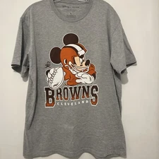 Junk Food Disney NFL L Cleveland Browns Short Sleeve Mickey T Shirt graphic 