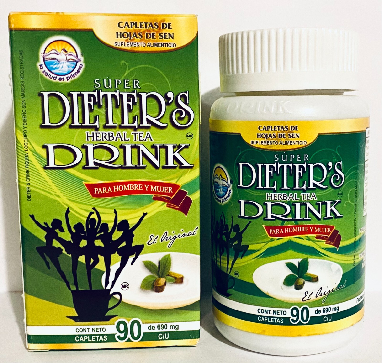 90 Tabs Super Dieter's Herbal Tea Tablets Dietary Supplement Aid Weight