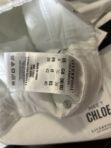 LIVERPOOL Los Angeles Womens CHLOE The SKINNY CROP White Denim 6/28 Pull-On - Picture 12 of 12