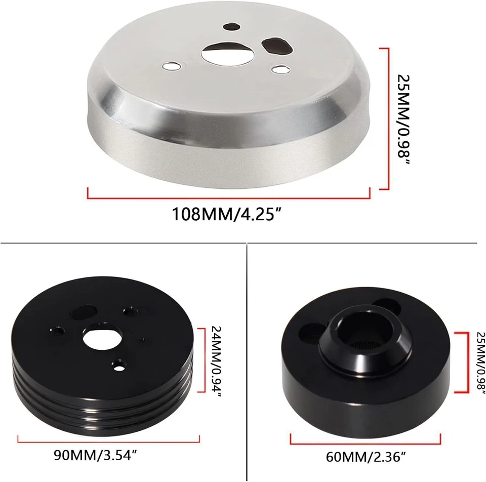 5&6 Hole Steering Wheel Polished Hub Adapter For Chevy Flaming River Ididit GM Foto 3 de 4