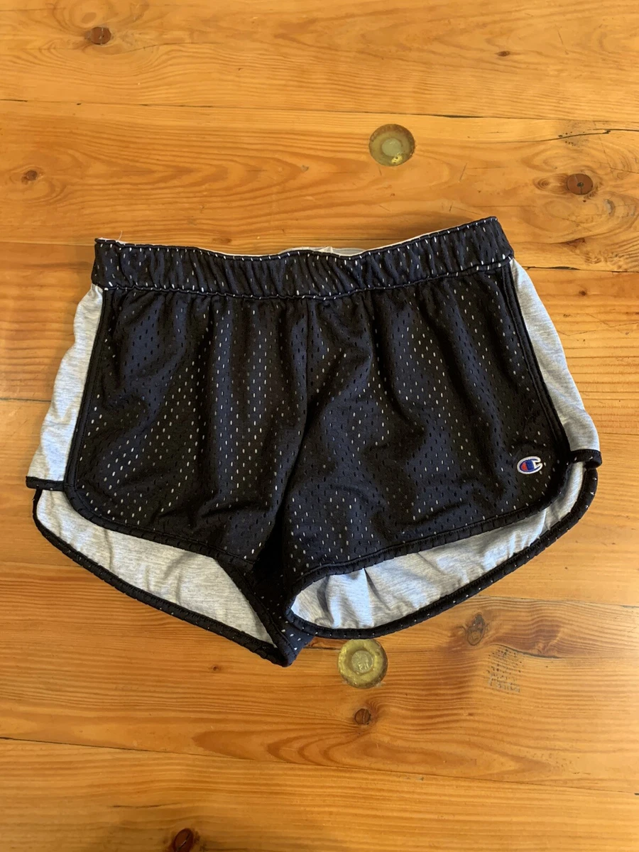 Champion Black Mesh Shorts Workout Running Women 4 inch Breathable