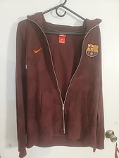 Nike FC Barcelona Full Zip Hoodie  Camo Pants Set Mens L Maroon Tracksuit 2PC