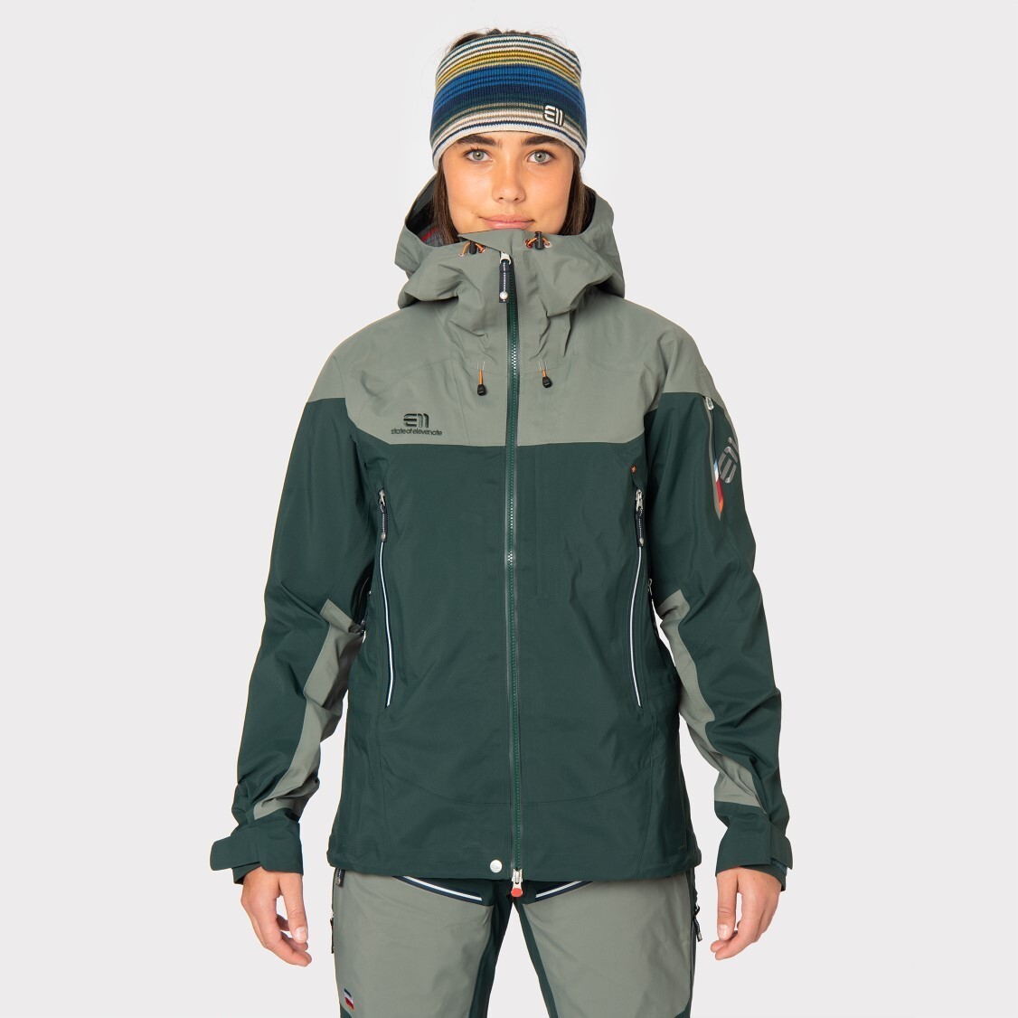 Women's ELEVENATE Bec De Rosses XI Shell Gore-Tex Jct M, New W Tags, Multi Green