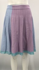 i-am-chen blue and purple knit knee length and flare skirt size small