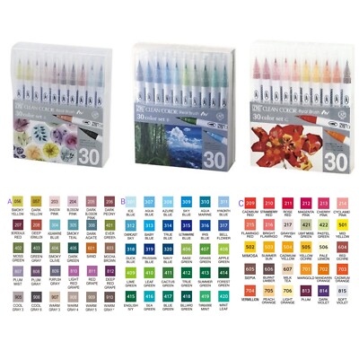 Kuretake Brush Pen ZIG Clean Color Real 303er Set RB-6000AT 30VB + 30VC + 30VA