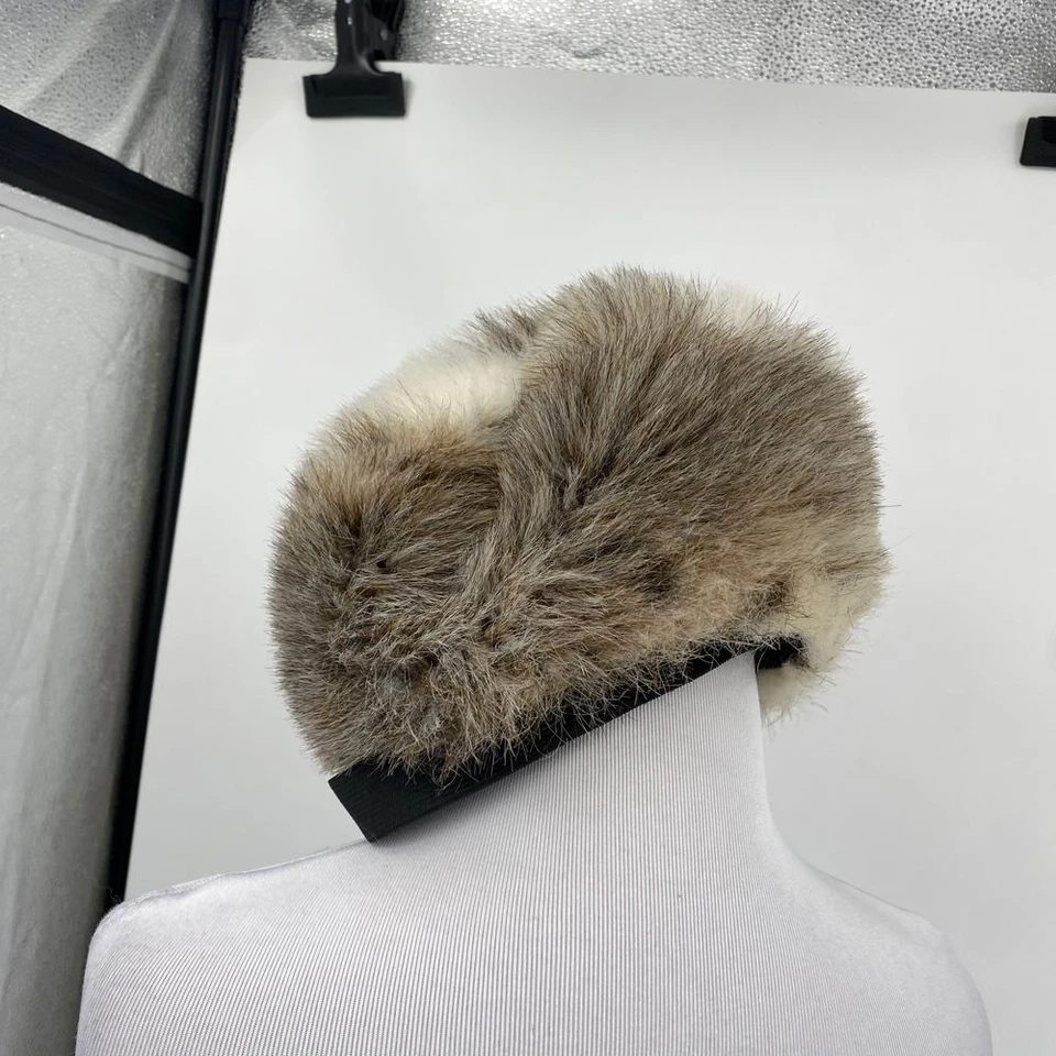 Sombrero de mujer vintage años 60 lujoso de piel sintética invierno marrón crema clima frío cálido Foto 4 de 4