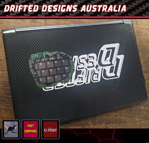 Laptop decal smashed notebook - full colour vinyl Funny Apple HP Acer Sticker - Picture 2 of 3