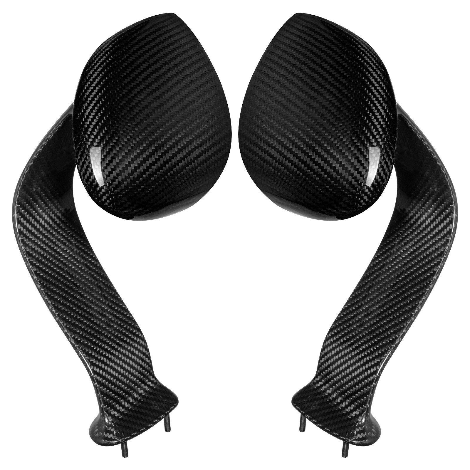 Ferrari 458 GT3 Carbon Fiber Racing Mirrors - Fits OEM Doors! Glossy Finish